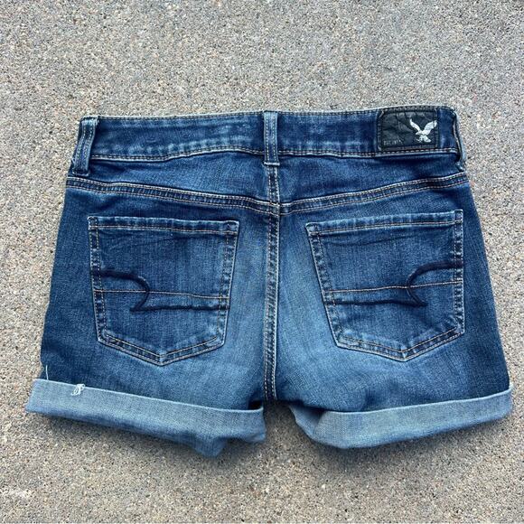 American Eagle Super Stretch Midi Jean Shorts Size 0 - Picture 4 of 6